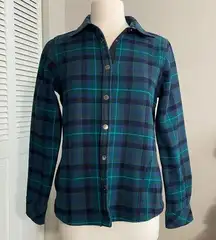 Eddie Bauer  Flannel Fleece Lined Snap Jacket Shacket S Small Plaid