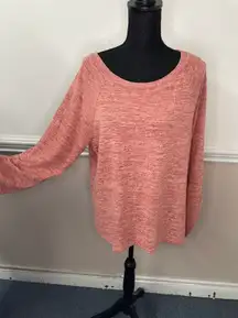 Hannah Coral Colored Long Sleeve Blouse Size X-Large