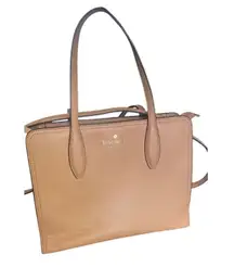 Kate Spade Pebbled Leather Rowe Medium Top Zip Satchel Warm Beige