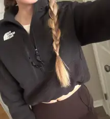 Cropped North Face Denali Jacket 1/4 zip 