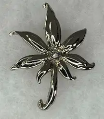 Vintage Japanese Maple rhinestone brooch