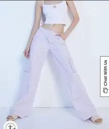 PacSun Lilac Low Rise Puddle Pants cargo baggy loose fit relaxed fit size S