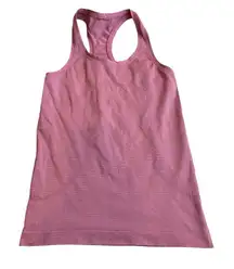 Lululemon 6 Swiftly Tech Racerback Tank Top Rose Pink Metallic Silver Stripe‎