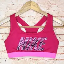 Nike | Dri-Fit Running Hot Pink Logo Sports Bra