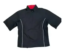 DryJoys by FootJoy Women’s Short Sleeve WindShirt 1/4 Zip Golf Shirt | Black | S