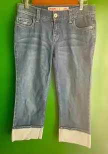CLEARANCE! Mossimo Crop Low Rise Jeans Blue Denim Size 8 EUC‎