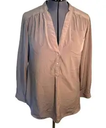 ZOA New York Popover Blouse Tan Gray