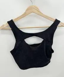 Lululemon Black Printed Exerlux Front Cut-Out Train Bra Activewear Women Size 6