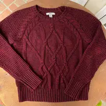 Base Maroon Cableknit Bass Sweater