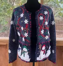 Designers Originals Studio Vintage Blue Christmas Sweater Size M