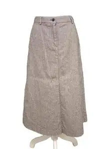 L.L. Bean Gray Classic Fit Straight Career Modest Academia Lined Midi Skirt