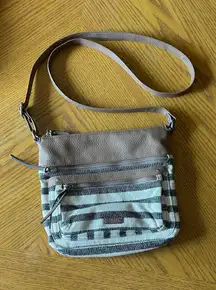 Relic Leather/Fabric Crossbody Purse