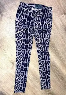 Tripp NYC leopard print grey pants vintage  tiny skulls size 1 EUC