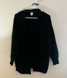 A New Day Cardigan Knit Long Sleeve Black Sweater Top Women’s Medium
