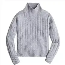 J Crew Ribbed Mockneck Sweater Size Small Supersoft Yarn Alpaca Merino wool