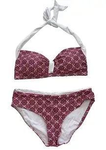 NipTuck Swim Halter‎ Bikini Set Padded Cups Tummy Control Womens Size 10