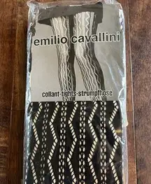 Emilio Cavallini ZigZag Black Tights Vintage Victoria’s Secret Zig Zag Medium