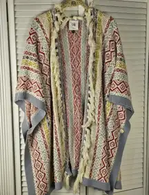 Cabi Love Carol Womens Siesta Fringe Poncho Sweater Medium‎ Large M/L