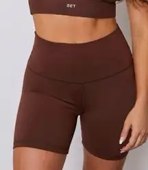 Set Active Luxform Brown High-Waisted Shorts