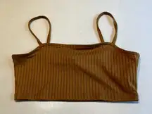 VERO MODA Womens Lucy Rib Crop Top Tobacco Brown size Small‎