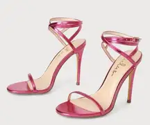 Lulus Sydd Pink Ankle Wrap High Heel Sandals Size 8.5