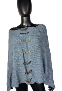 Simply Noelle Toggle Poncho Shawl Cape Knit One‎ Size
