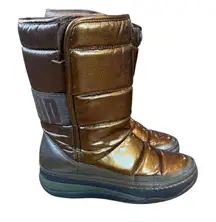 FitFlop Snugger Puffer Metalic Copper Bronze Boots Snow Winter Size 9