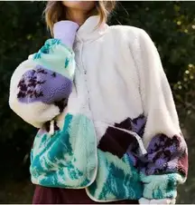 Free People Movement Hit The Slopes Sunrise Summit Ivory Fleece Button Jacket XS