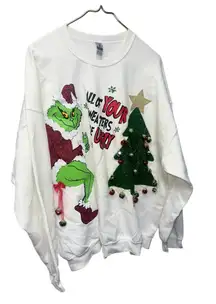 Grinch Christmas Sweater All Your Sweaters Are Ugly 2XL White Sweatshirt