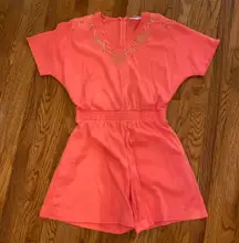 Vintage 80’s Shell Coral Spring Romper By Rafael Size Small