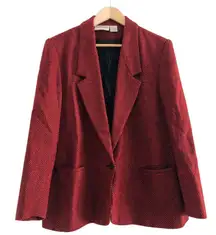 80s Red Blazer with Shoulder Pads