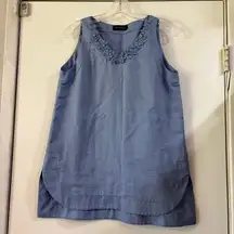 Piazza Sempione Tank Sleeveless Blouse Tunic Top Blue Large Size 42