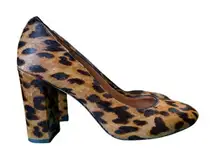 J. McLaughlin Sz 8 Mila Dyed Cow Hair Leopard Print High Heels