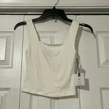 Originality buttery soft white crop tank top NWT M