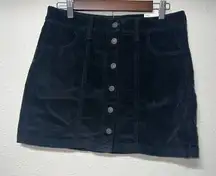 American Eagle Outfitters Blue A-line Corduroy Mini‎ Skirt
