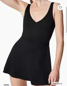 Spanx $198 black Shaping Piqué Swim Dress‎ M