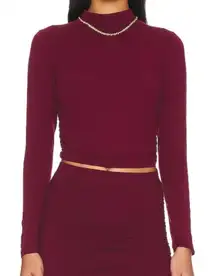 Bobi Cropped Shirred‎ Turtleneck Top