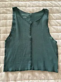 green multi fabric tank