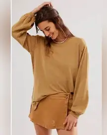 Free People Johana Linen Skort in Brown Sugar