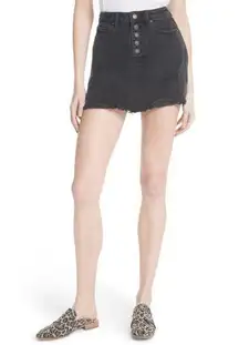 Free People Denim A-Line Skirt in Black