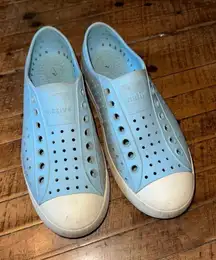 Natives pale blue rubber washable W8 slip on perforated shoes