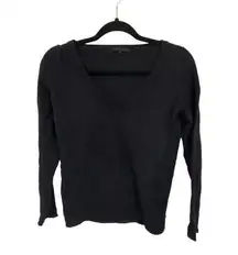 Adriano Goldschmied  black v neck pullover sweater cashmere size xs