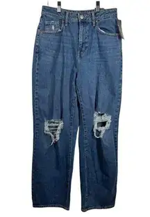 Wild Fable Jeans Women Size 4 NWT Blue Wide Leg Medium Baggy Wide Distressed
