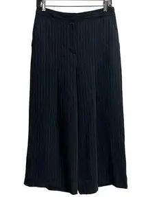 Topshop Black Wide Leg Size 6 Slinky Liquid Flat Front Cropped Palazzo Pants