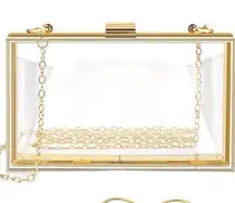 Clear and gold acrylic purse! Super cool!