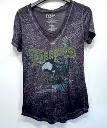 Lynyrd Skynyrd Free Bird Black Burnout Band Tee by Lyric Culture V Neck