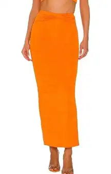 Super down Revolve Joana Maxi Skirt Neon Orange Size XS NWOT