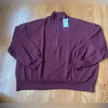 NWT! Lou & Grey SignatureSoft Plush Quarter Zip Sweatshirt