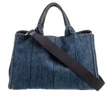 Prada Navy Blue Denim Handbag
