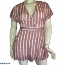 Pink Lily striped skort/shorts romper